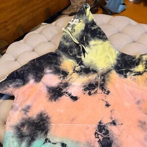 Tie-Dye Hoodie with Text Print